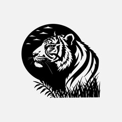 tiger head with tiger icon