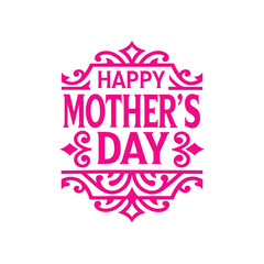 Happy Mother's Day lettering vector.