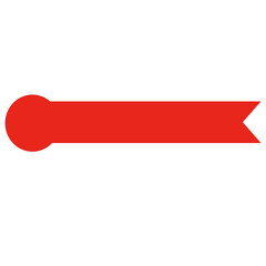 Red Ribbon Banner with Circular End
