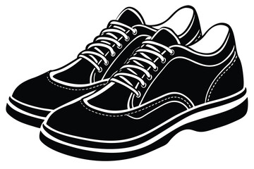 Shoes silhouette isolated on white background