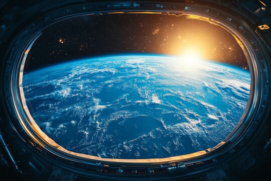 Sunrise over Earth captured from the International Space Station with stunning views of the atmosphere