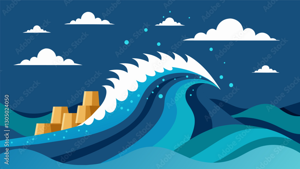 Poster the waves of the big data ocean crashed against the shore leaving behind a trail of information for 