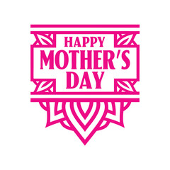 Happy Mother's Day lettering vector.