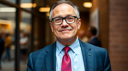 Fototapeta premium Portrait of a clueless businessman posing