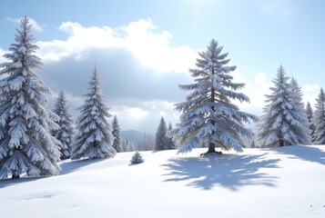 winter landscape with snow covered trees