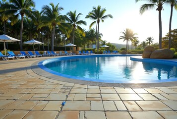 Fototapeta premium swimming pool in hotel