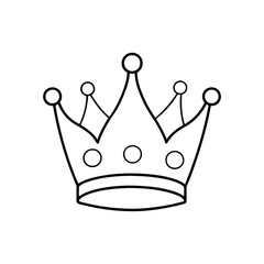 Coloring pages for kids Crown line art vector illustration