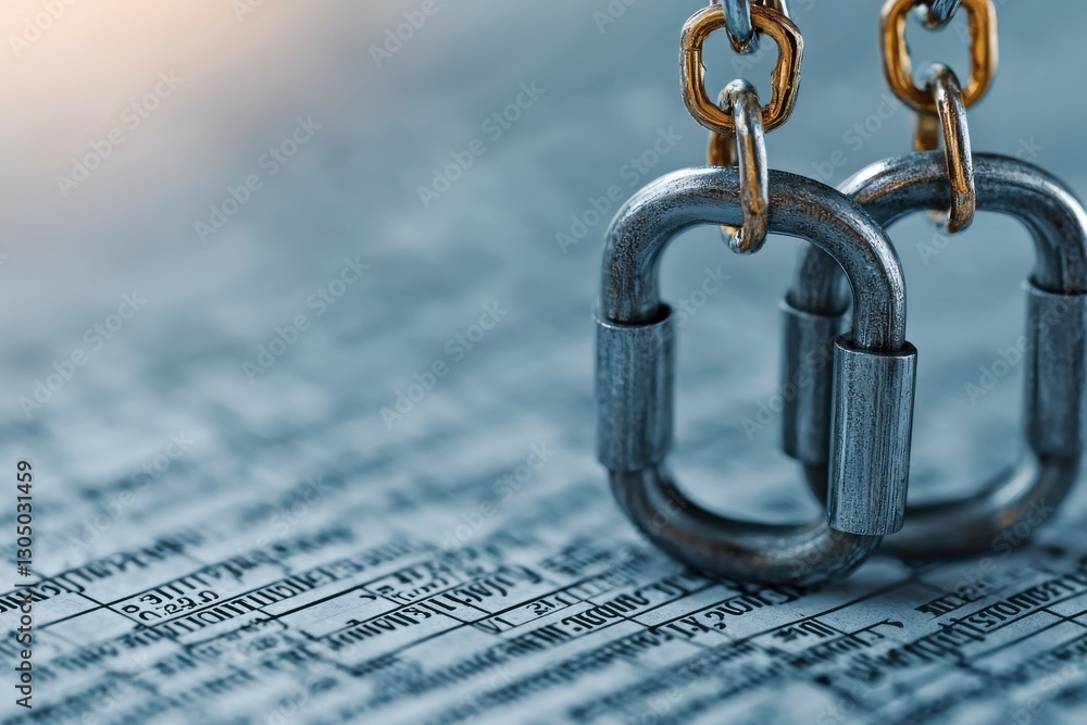 Poster close up view of handcuffed financial data documents charts and reports highlighting the importance 