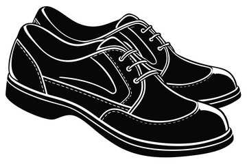 Running Shoes Silhouette Black and White Icon