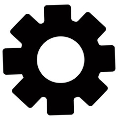 Black Gear Icon - Silhouette Cogwheel