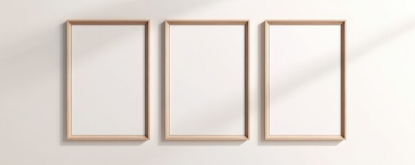 Minimalist Mockup of Floating Poster Frames on Neutral Background
