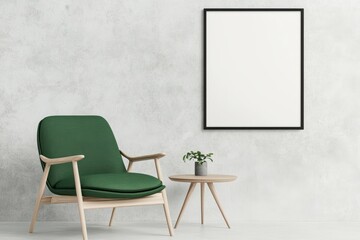 Minimalist A4 Poster Mockup on Textured Concrete Background