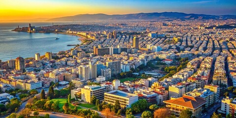 Fototapeta premium Aerial View of Thessaloniki, Greece: Stunning Cityscape Panorama