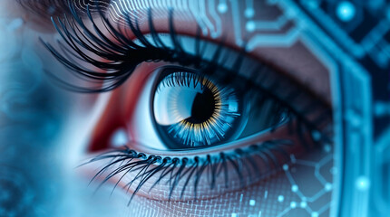 Concept image of eye and digital information