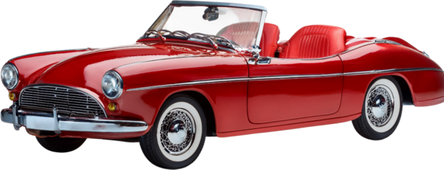 Classic Red Convertible Sports Car Vintage Automobile Shiny Paint Chrome Details