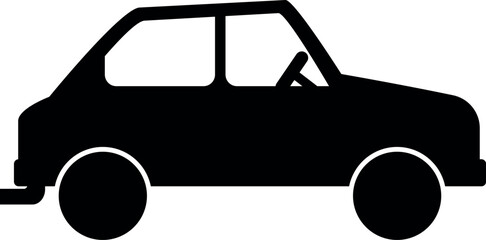 Black silhouette of schematic simplified car