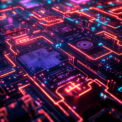 Fototapeta premium 3D Render of a Sci-Fi Data Communication Grid
