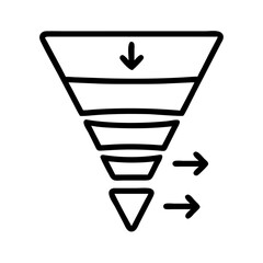 marketing Marketing funnel stages line icon