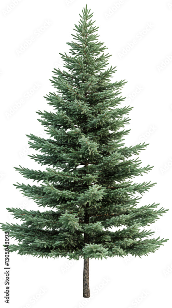 Aufkleber photorealistic 3d fir tree rendering, highlighting evergreen details with pristine transparency and 