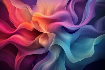 Fototapeta premium Colorful swirling abstract design featuring fluid patterns and gradients in vibrant hues
