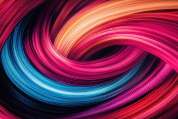 Vibrant swirls of color create a dynamic abstract composition in shades of pink, blue, and orange