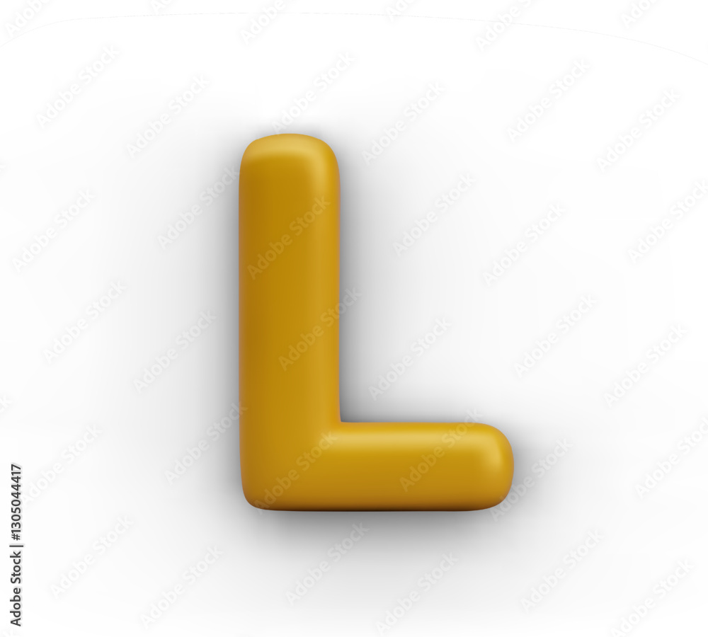 Poster festive capital letter l on white background. element for text constructor. metal initial. isolated 