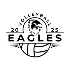 Eagles Volleyball Mascot logo design vector template