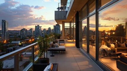 Modern Geometric Luxury Loft with Sunlit Balcony