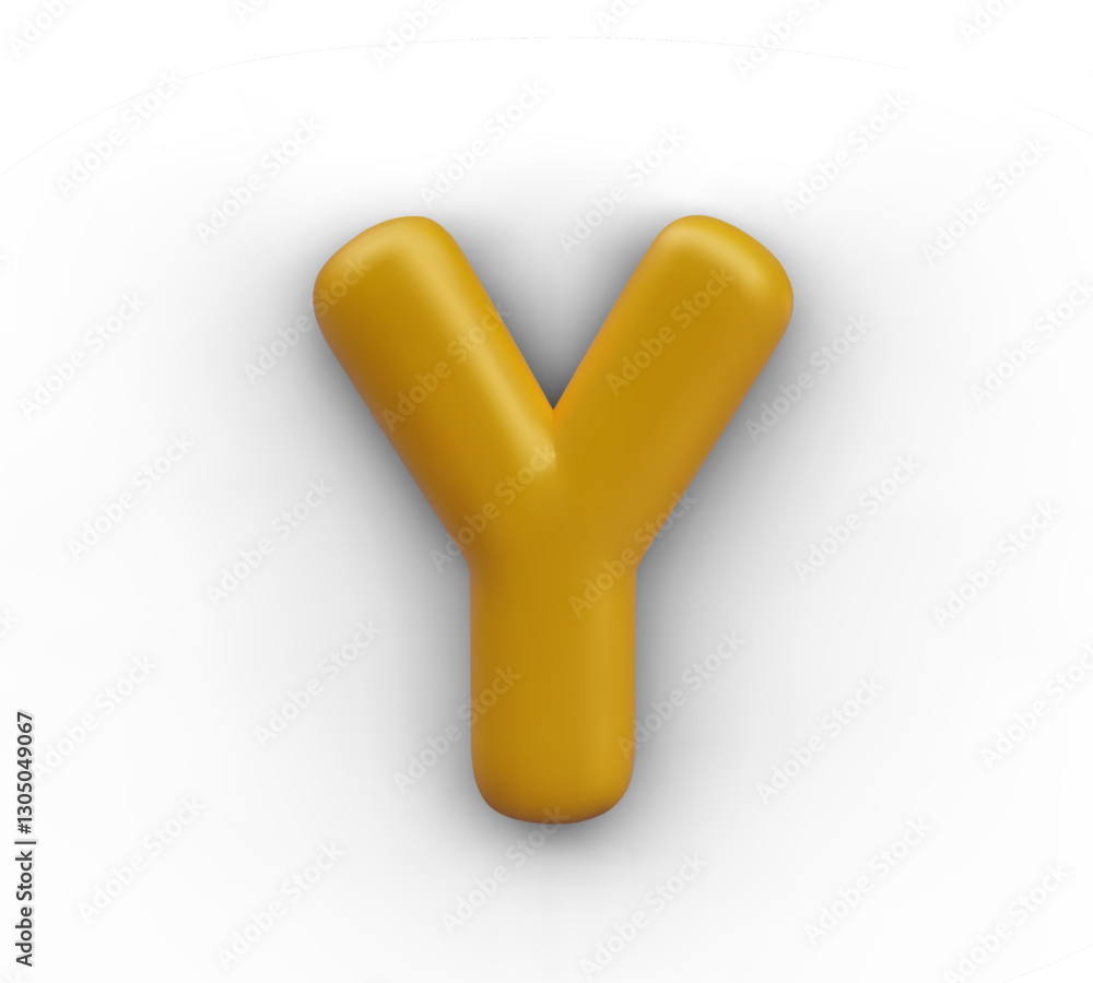 Poster vector isolated letter y in 3d style. festive template with metallic glitter. golden symbol of latin