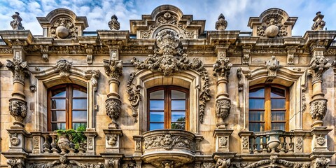 Fototapeta premium Antique Architectural Design: Ornate Facade of Historic Building
