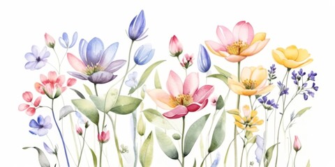 Fototapeta premium ilustración flores de acuarela