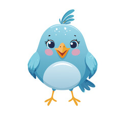 Cute blue bird cartoon