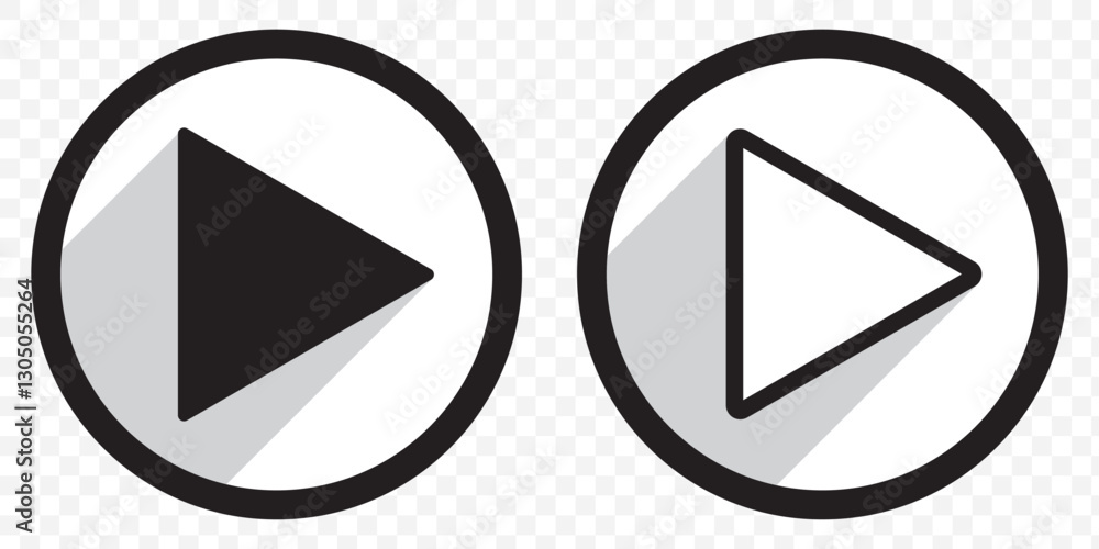 Poster play button on transparent background. video or music player user interface. vector illustration. ep