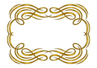 Vintage swirling frame. Retro decorative curling vignette.