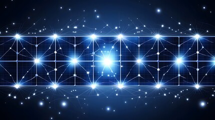 Fototapeta premium Geometric Solar Cell Mosaic Abstract Background for Clean Energy Presentations