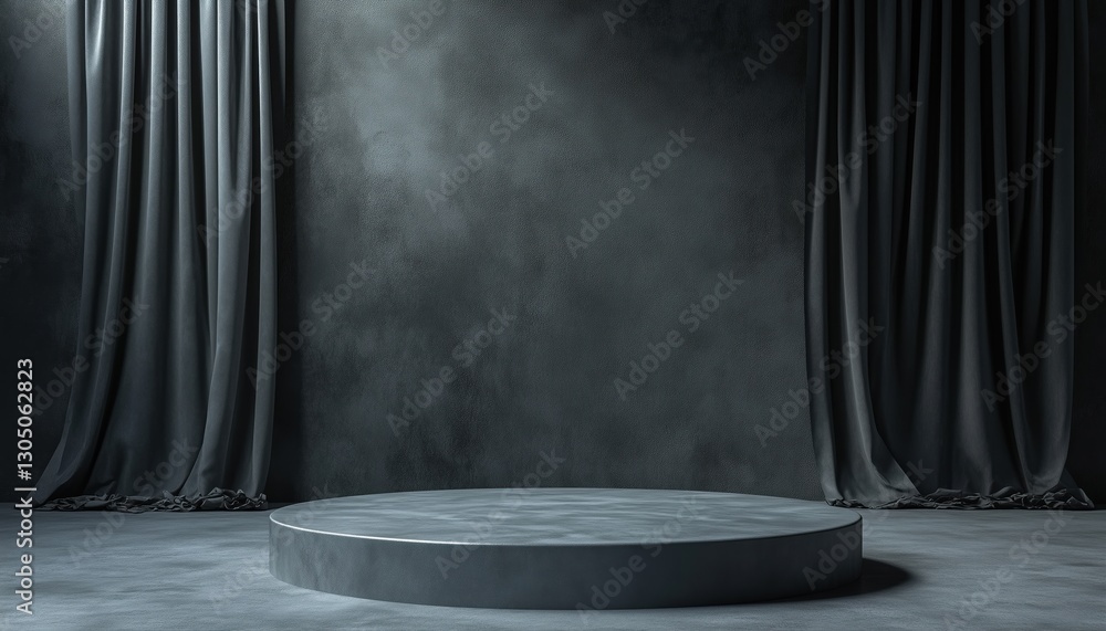 Poster visual representation of product display with podium in a mock-up. high-quality rendering of design 