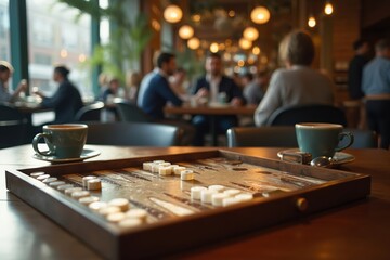 A Close up of a Board Game on a Table in a Restaurant - Generative AI