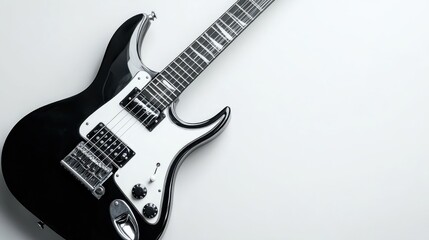 Obraz premium An electric guitar displays its features on a simple background surface