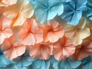 Obraz premium Colorful Paper Flowers in Soft Pastel Shades for Creative Projects