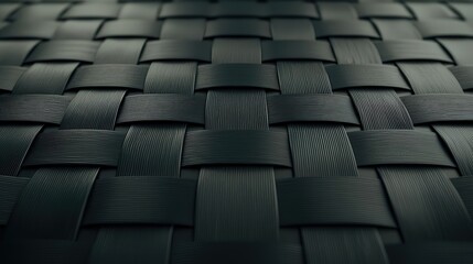 Fototapeta premium Woven texture in dark tones showcasing intricate patterns.