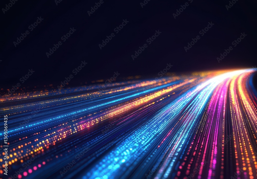 Aufkleber vibrant neon lights with colorful motion effect in dark background for technology and creative use i