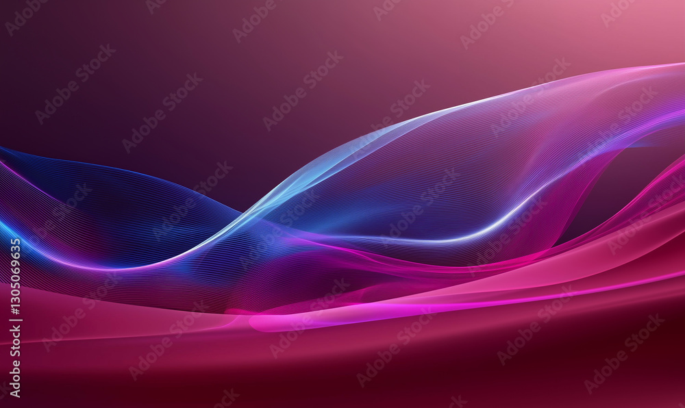 Poster abstract waves background. abstract waves in blue purple and pink hues create a dynamic and flowing 