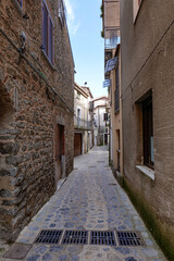 A characteristic street of San Giovanni a Piro, a medieval town in the province of Salerno, Italy.