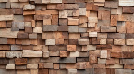 Obraz premium Textured brick wall, varied brown tones, rustic and industrial feel, ideal for backgrounds in design, architecture, or interior decor.