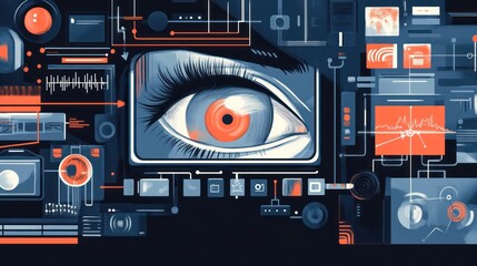 Fototapeta premium Digital Eye Surveillance System