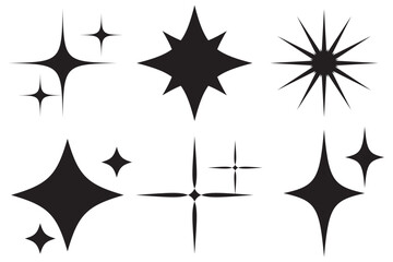 Shine star sparkle vector set. Sparkle star icons. Shine icon. Stars sparkle doodles vector. Set sparkles star symbols vector. Bright sparkle, star sparkle, shiny flash star. Star shine sparkle icon