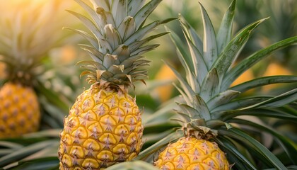 Delicious Pineapple Grown On The Farm - A Juicy Tropical Fruit From The Plantation To Your Plate With Care And Love.