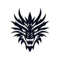 aggressive dragon face logo.