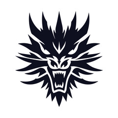 aggressive dragon face logo.