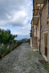 A characteristic street of San Giovanni a Piro, a medieval town in the province of Salerno, Italy.